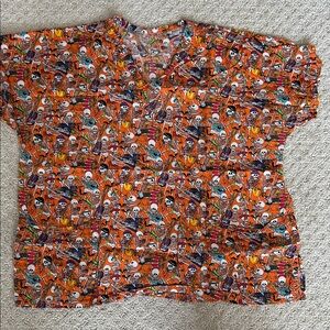 Halloween Themed Scrub Top